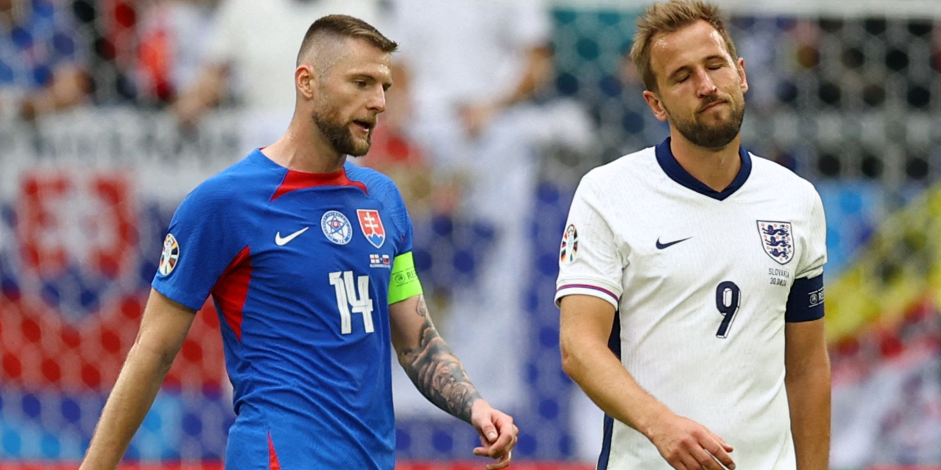 Milan Skriniar und Harry Kane bei der Euro 2024