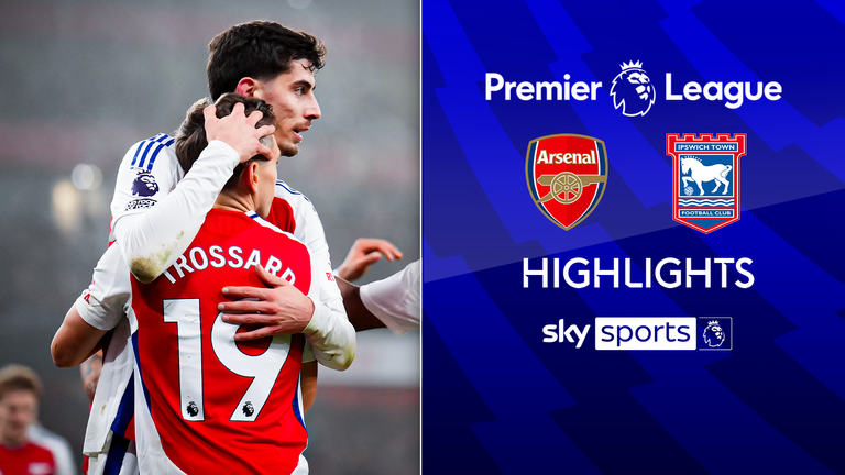 Höhepunkte der Premier League zwischen Arsenal und Ipswich.