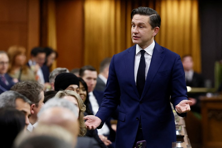 Pierre Poièvre, Vorsitzender der Konservativen Partei Kanadas, spricht während der Fragestunde im Parlamentsgebäude in Ottawa, Ontario, Kanada, am 16. Dezember 2024. Reuters/Blair Gable