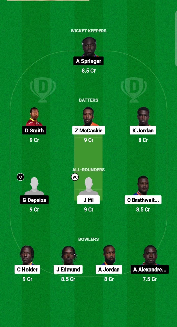 1000566843 PEL vs VOY Dream11 Vorhersage Fantasy Cricket Tipps Dream11 Team West Indies Barbados T10 2024