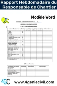 Site Manager Weekly Report Model