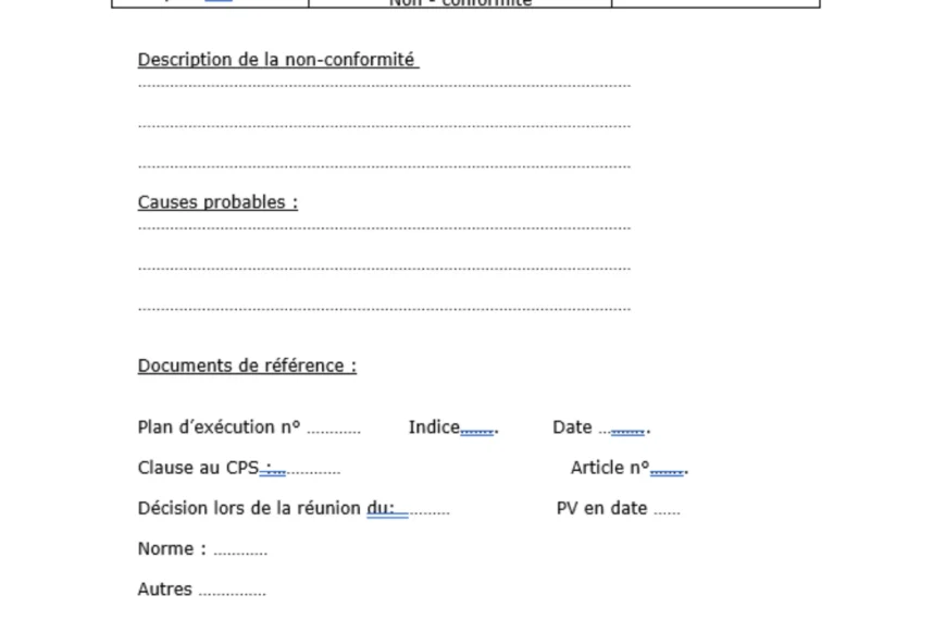 Model of non-compliance treatment sheets in civil engineering wards